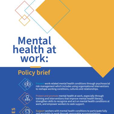 Cover policy brief WHO MH at work