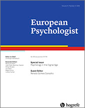 European Psychologist journal special Issue in Digital cover